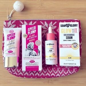 Brand New Soap & Glory Vitamin C Serum & Super Moisturizing Day Cream w/ Bag